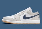 Nike Air Jordan 1 Low Midnight Navy Neutral Grey 553558-146 Men s Size New