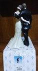 Lavie Bride And Groom Wedding Cake Topper Figurine  White black  Romantic