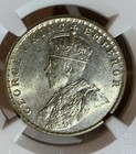         british India 1918 B Rupee Silver Coin Ngc Ms61        