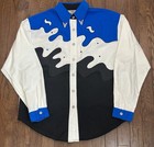 Vintage 90s 1849 Authentic Ranchwear Button Down Show Shirt Women   s Medium Gems