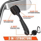 2 Sided Golf Club Brush Cleaner Retractable Groove Cleaning Tool Kit With Spike