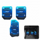 Manual Transmission Pedal Covers  Premium Aluminum Alloy Anti-slip 3 Pcs Blue