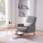 Rocking Chair Nursery  Modern Upholstered Glider Rocker With Usb Port And Sid   