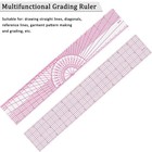 Fashion Clear Metric Sewing Ruler Set French Curve Pattern Ruler Kit For Beg