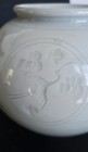 Rare Crane Celadon Moon Vase Signed  Glazed Porcelain Pottery Korean Vintage