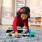 Melissa   Doug Mega Race-car Carrier - Wooden Tractor And Trailer With 6 Unique