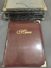 Lot Of Faux Leather Restaurant Menu Covers  Brown burgundy W  Gold  menu  Text