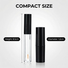 6pcs 2ml Clear Plastic Empty Eyeliner Tubes With Rubber Plugs And Black Lids Ref