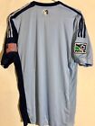 Adidas Authentic Mls Jersey Kansas City Sporting Team Light Blue Men s L