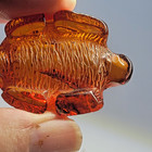 Hand-carved Dominican Amber Turtle Figurine  Natural Inclusions  Nodule Carving