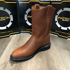 Men s Work Boots Brown Genuine Leather Pull On Round Toe 2021 Roble Botas