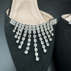 Vintage Rhinestone Shoe Clips Draping Dangle Silver Tone Pair