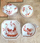 4 Richard Ginori Siena Rust Rooster Trinket Boxes ring Rest plate-only Displayed