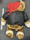Dan Dee Plush Bulldog Biker Plush 18  I Wuff You Faux Leather Jacket Bandana