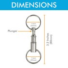 4pc Quick Release Detachable Pull Apart Keychain Silver Dual Key Ring Snap Lock