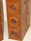 Antique Singer Treadle Sewing Machine 6 Drawer Set  Side Embellished Pediments