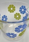 Vtg 60 s 70 s Mcm Colony Flower Power Blue Daisy Ice Bucket 4 High Ball Glasses
