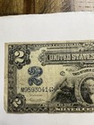 1899  2 Two Dollar Silver Certificate Banknote  nickname Of Mini Port Hole   Vf 