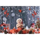 10x8ft Christmas Wood Wall Photography Banner Backdrop Winter Holiday Snowfla   