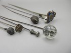 Lot Of 8 Antique Victorian Art Deco Hat Pin Lot Fashion Jewelry W  Holder Decor