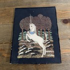 Vintage 1980 Cosmic Unicorn    out Of Captivity    Print Metal Framed Gold 11x9 