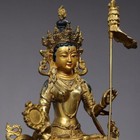 21 Cm China Tibet Old Bronze Gilt Maitreya Kwan-yin Buddha Bronze Buddha Statue