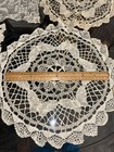 Lot 5 Vintage Lace Crochet Doilies Medium Pieces Tatting Handmade