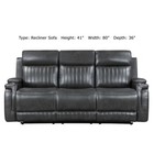 New 3pc Gray Sofa Loveseat Chair 5-recliner Leather-air Modern Living Room Set