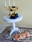 Dollhouse  1 12 Scale Miniature Black Gold Retro Traditional Telephone  Phone