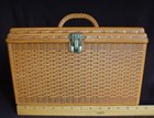 Vintage Sewing Box Supplies Wilson Wil-hold Wicker Basket Design Storage 2 Treys
