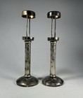 Vintage Silver Plate Push-up Candlesticks Pair Adjustable Candle Holders 10 5   