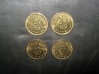 Wholesale Lot 4- 25mm  Egyptian Egypt Cleopatra Gold  Tone Coin Coins