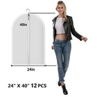 12pcs Clear Suit Cover Dust-proof Hanging Garment Storage Bag Dress Clothes Coat