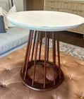 Mid Century Modern Circular Spindled Side Table Vintage By Arthur Umanoff 1960s