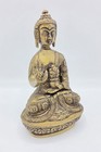 Tibetan Buddha Intricate Carved Brass Shakyamun Statue 6 Inches Tall 