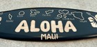 Mini Carved Surfboard  19  X 4 5  X 0 25  Hibiscus Hawaiin Islands Maui Vintage