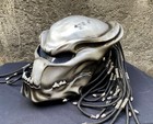 Silver Predator Custom Helmet Berseker Alien Motorcycle Helmet Skull Dreadlock
