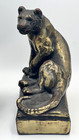Vintage Bronze Clad Tiger Bookends Attr Paul Herzel Pompeian 1920s Pair