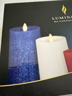 3 New Luminara Flameless Flickering Timer Candles Red white blue Patriotic Usa