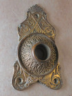 Antique Early Yale Towne Cast Brass Bronze Ornate Triangular Rosette Backplate