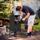 Outdoor Smoker With Double Doors  2 Detachable Grill Netting Smoking Racks 