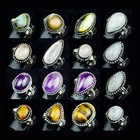 Wow Amethyst   Mix Gemstone 925 Sterling Silver Plated Wholesale Lot Fancy Rings