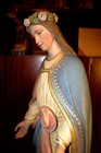 Antique 18 19th 37  Hand Carved Wood Catholic Virgin Mary Our Lady Statue Figure