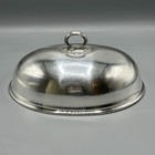 Antique Victorian Silver Plated Cloche Small Meat Dome Food Cover Oval