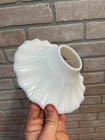 Antique White Milk Glass Pleated Petticoat Oil Lamp Light Shade