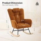 300lb Capacity Nursery Glider Rocker teddy Upholstered With Wood Legs For Liv   