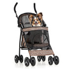 4 Wheels Foldable Pet Stroller Portable Travel Carrier Storage Skylight Basket