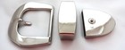 Brushed Nickel Paul s Buckle Loop Tip Set Keeper Belt New Sizes Western 3 Piece