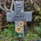 Personalized Pet Cross Memorial Stones For Dogs Or Cats  Custom Pet Dog Memorial