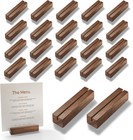 20 Pcs Oak Wood Walnut Color - Wooden Acrylic Sign Holder Table Decor - Pictu   
